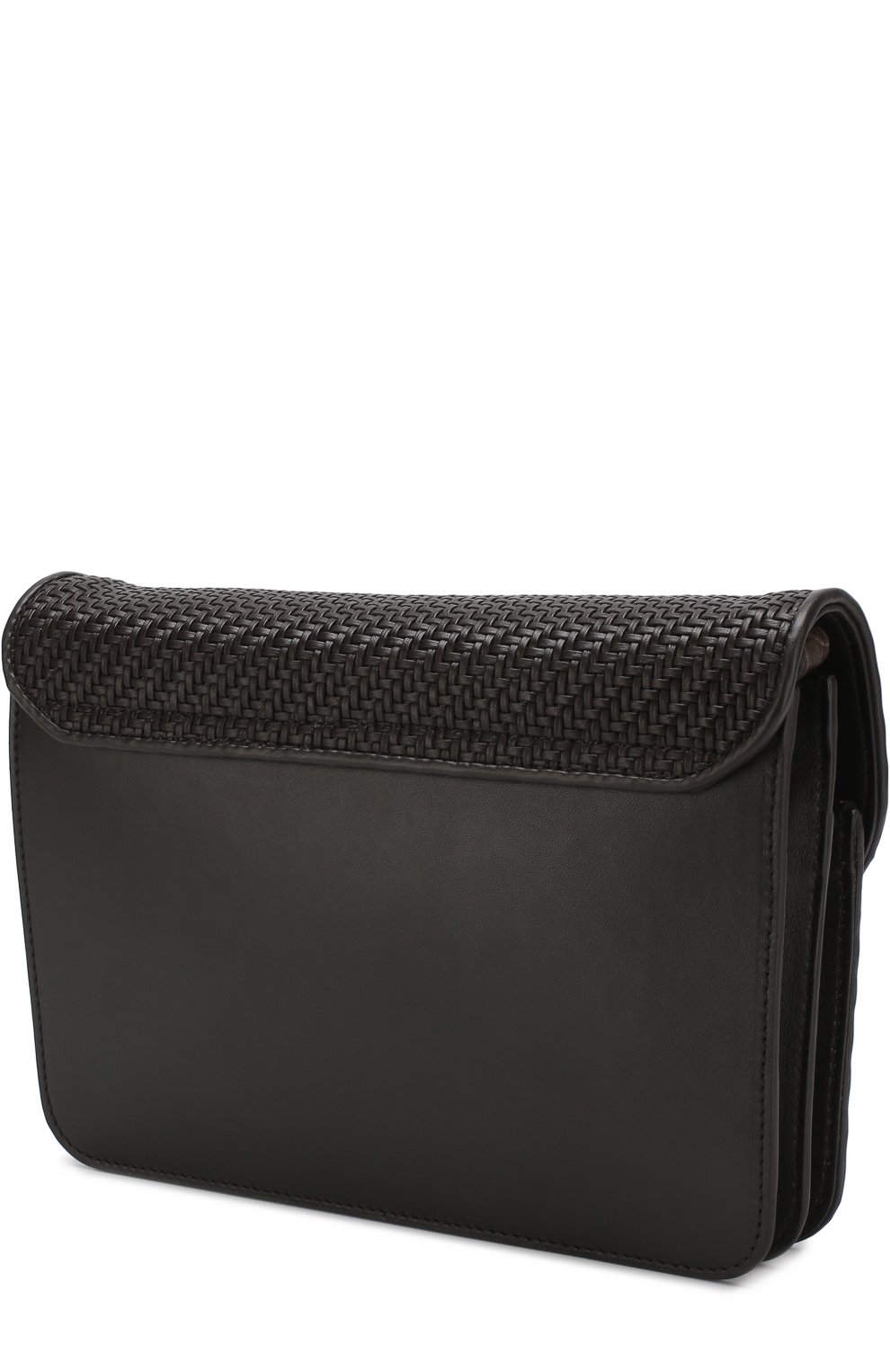 Кожаная борсетка с отделкой из кожи крокодила ZEGNA, арт. C1327E-PC0/AMIS, фото 3