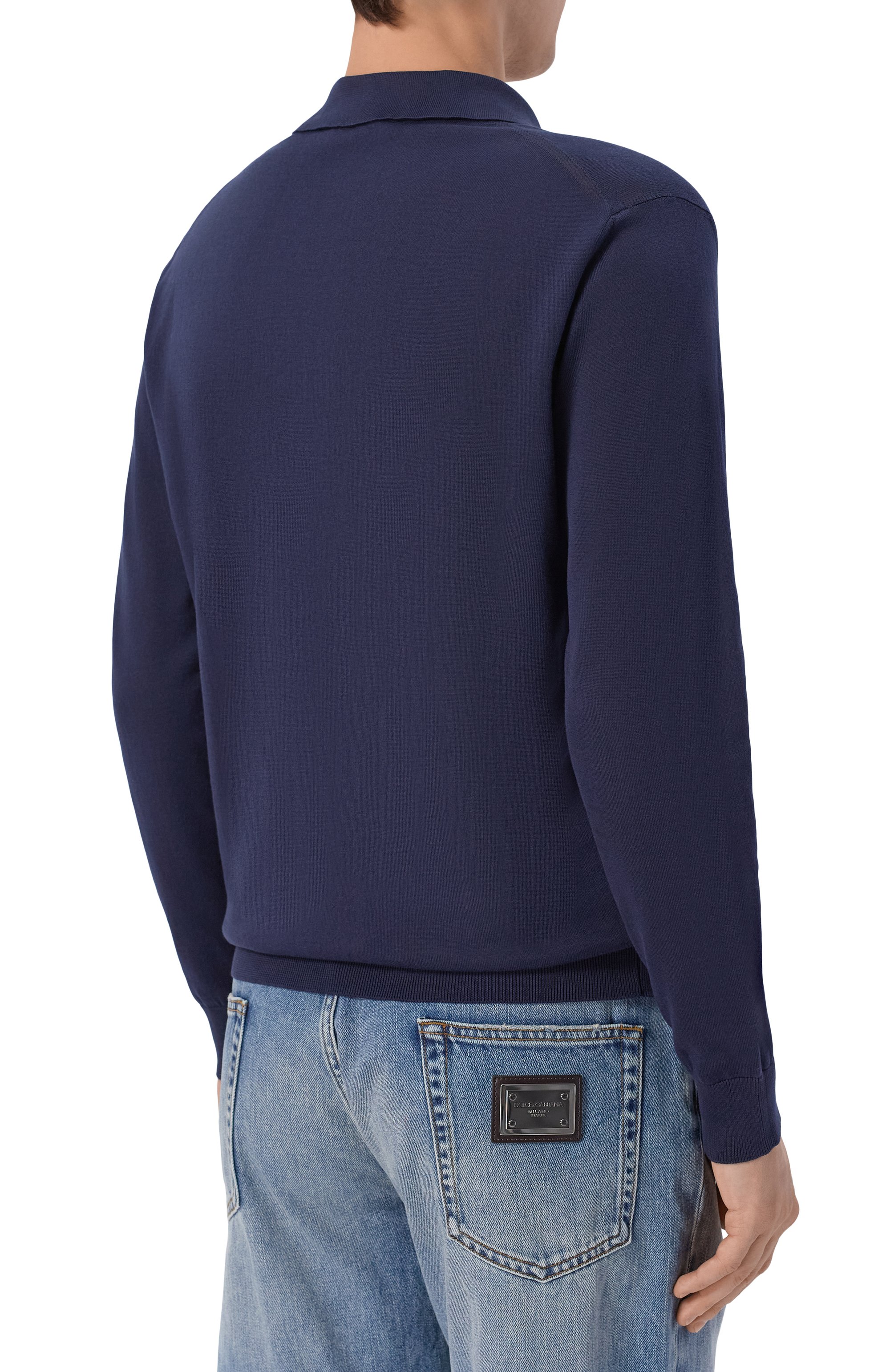 Хлопковое поло ANDREA CAMPAGNA темно-синего цвета по цене 39950 руб., арт. M5426-8061, фото 4 Хлопковое поло ANDREA CAMPAGNA, арт. M5426-8061, фото 4