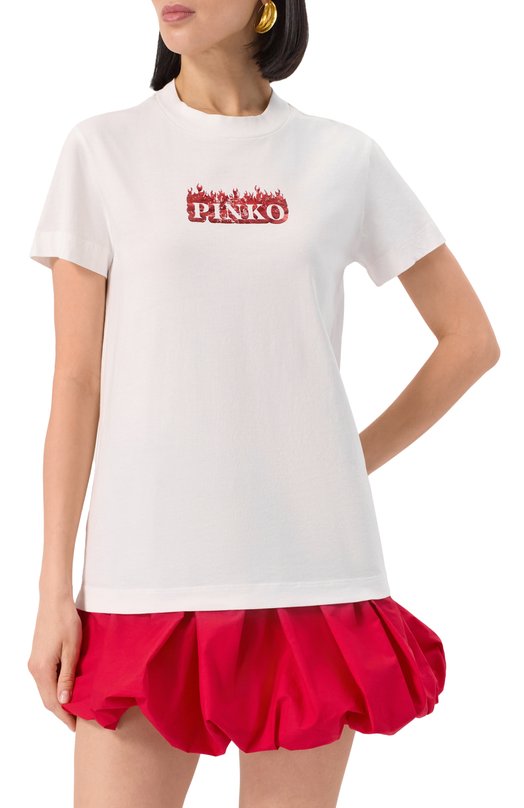 Хлопковая футболка Pinko 105050/A2D6 Белый  105050/A2D6 Фото 3