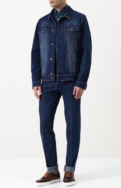 Хлопковая рубашка в клетку KITON, арт. UCIH0610604000, ф ото 2