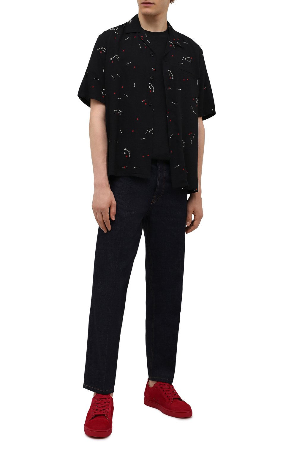 Замшевые кеды louis junior orlato CHRISTIAN LOUBOUTIN красного цвета по цене 69950 руб., арт. 3190824/L0UIS JUNI0R 0RLAT0 FLAT, фото 2 Замшевые кеды louis junior orlato CHRISTIAN LOUBOUTIN, арт. 3190824/L0UIS JUNI0R 0RLAT0 FLAT, фото 2