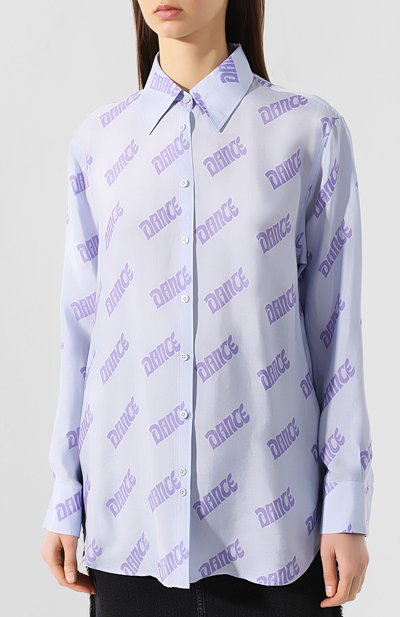 Рубашка из вискозы ACNE STUDIOS голубого цвета по цене 54500 руб., арт. AC0067, фото 3 Рубашка из вискозы ACNE STUDIOS, арт. AC0067, фото 3
