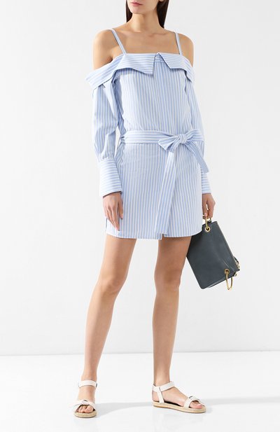 Хлопковое платье VICTORIA, VICTORIA BECKHAM, арт. DRVV 647 SS19 CHAMBRAY STRIPE, фото 2