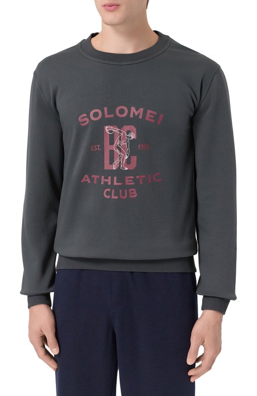 Хлопковый свитшот Brunello Cucinelli MW8633380G Серый  MW8633380G Фото 3