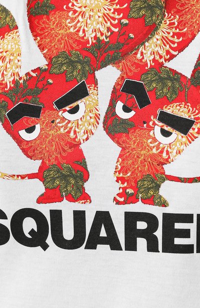 Хлопковая футболка DSQUARED2 белого цвета по цене 19950 руб., арт. S75GD0079/S22427, фото 5 Хлопковая футболка DSQUARED2, арт. S75GD0079/S22427, фото 5
