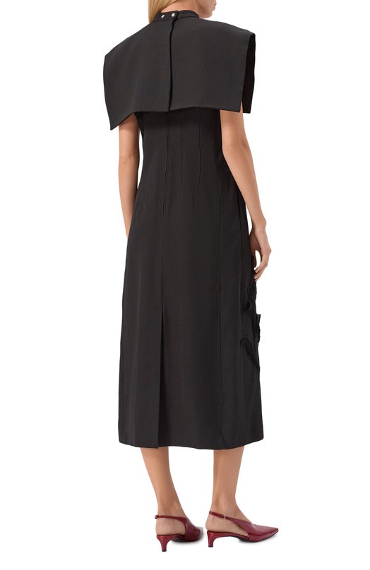 Платье из вискозы и шелка Jil Sander J03CT0468/J65005 Чёрный  J03CT0468/J65005 Фото 4