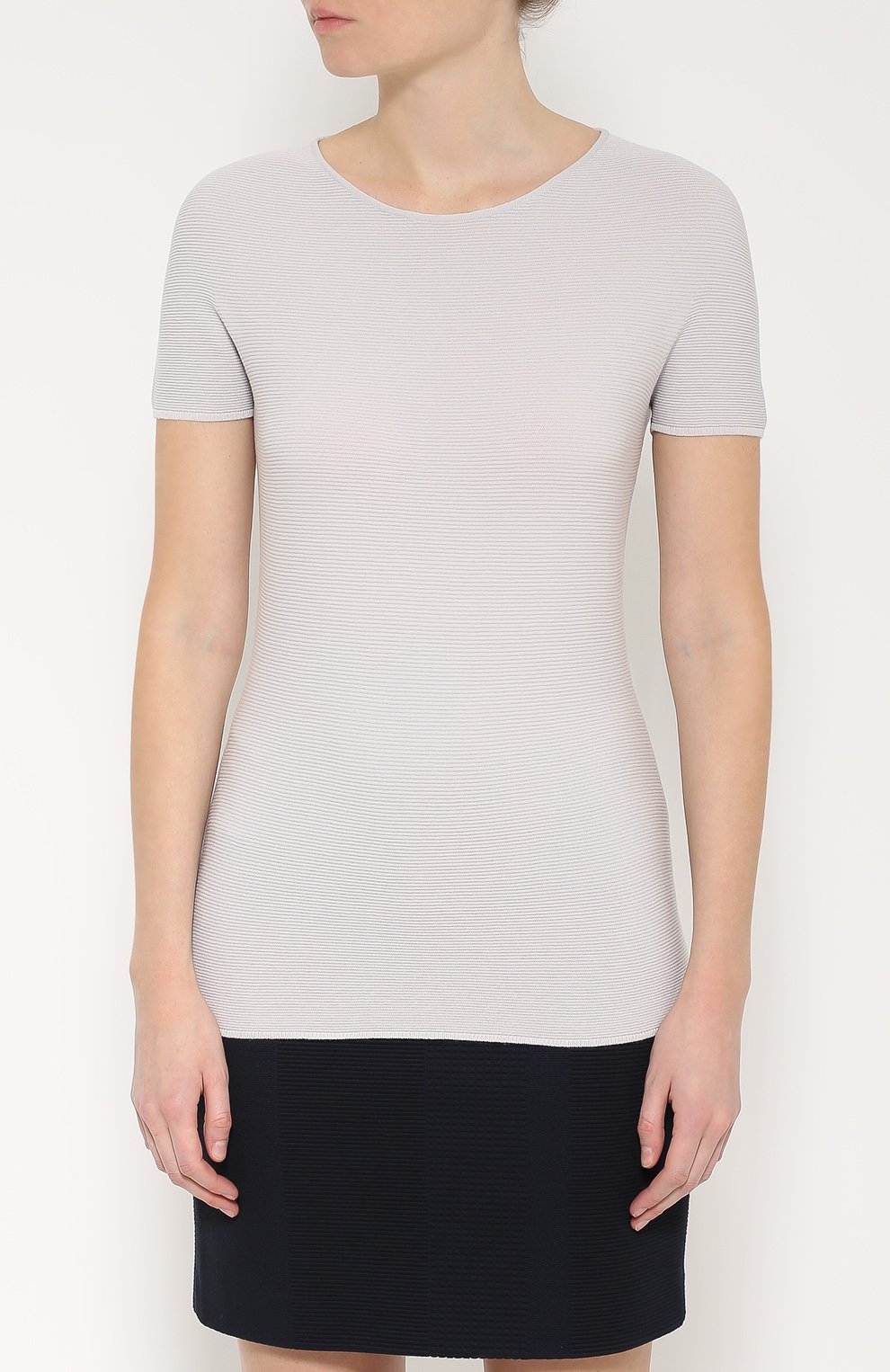 При таленный топ фактурной вязки с коротким рукавом GIORGIO ARMANI, арт. 6XAM32/AM05Z, фото 3