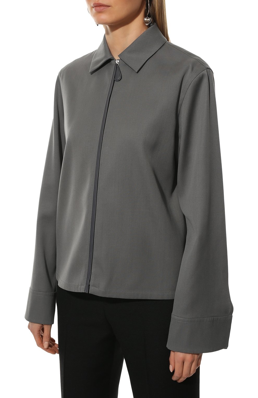 Шерстяная рубашка JIL SANDER серого цвета по цене 108500 руб., арт. JSCU601405-WU202500, фото 3 Шерстяная рубашка JIL SANDER, арт. JSCU601405-WU202500, фото 3