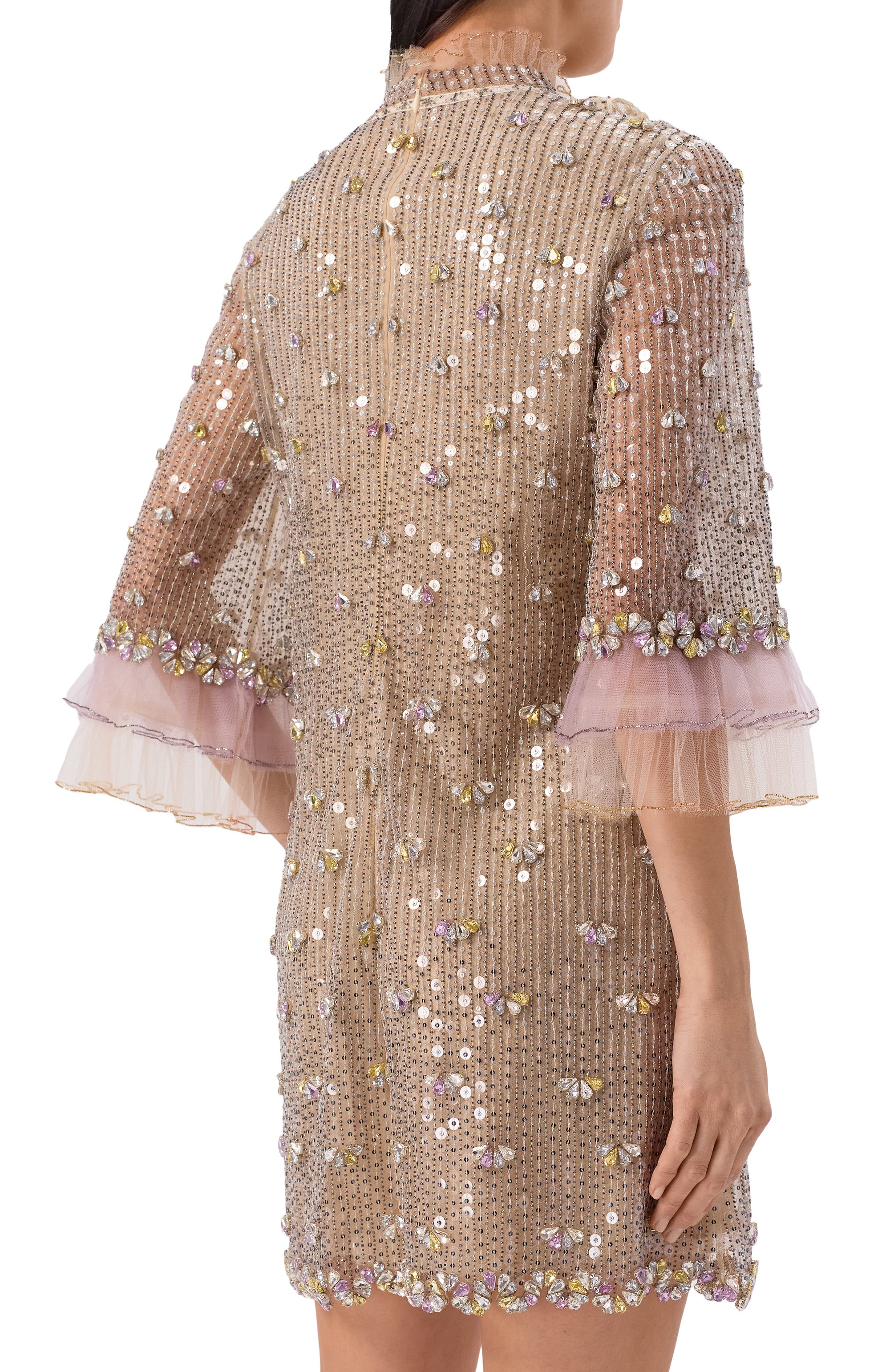 Платье с отделкой пайетками и бисером VALENTINO, арт. 7B3VADR8/1ED, фото 3