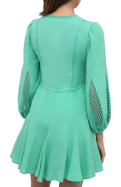 Льняное платье A MERE CO зеленого цвета по цене 59700 руб., арт. AMC-RSS22-010GG, фото 4 Льняное платье A MERE CO, арт. AMC-RSS22-010GG, фото 4