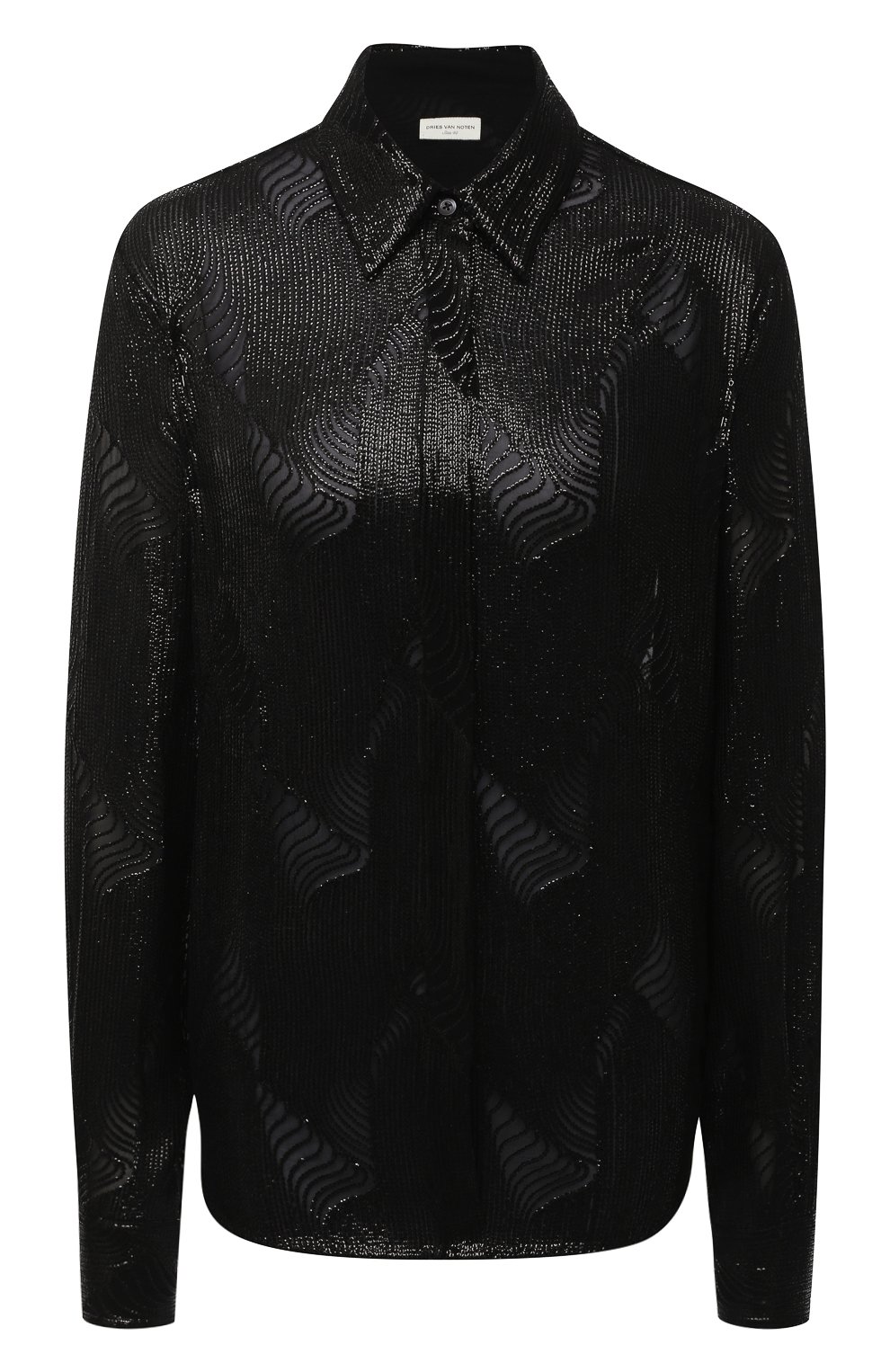 Рубашка из вискозы DRIES VAN NOTEN черного цвета по цене 106000 руб., арт. 202-10766-1422, фото 1 Рубашка из вискозы DRIES VAN NOTEN, арт. 202-10766-1422, фото 1
