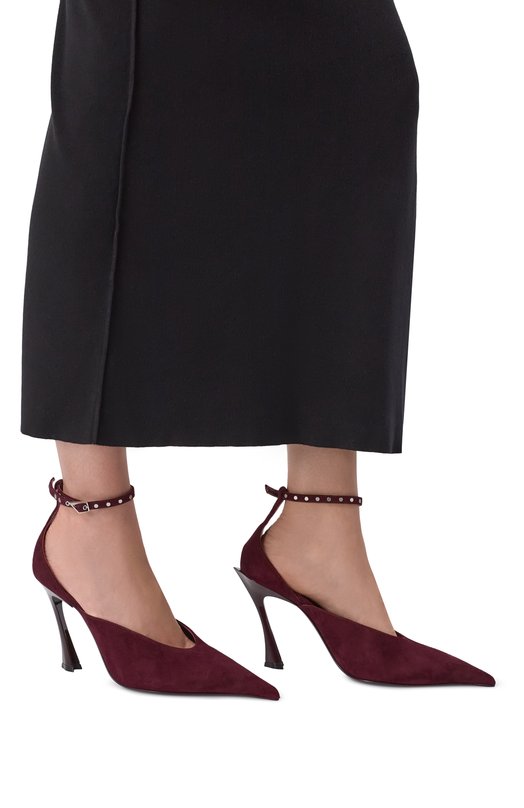 Замшевые туфли Mugler MUWSS25SC178_TS074 Бордовый  MUWSS25SC178_TS074 Фото 2
