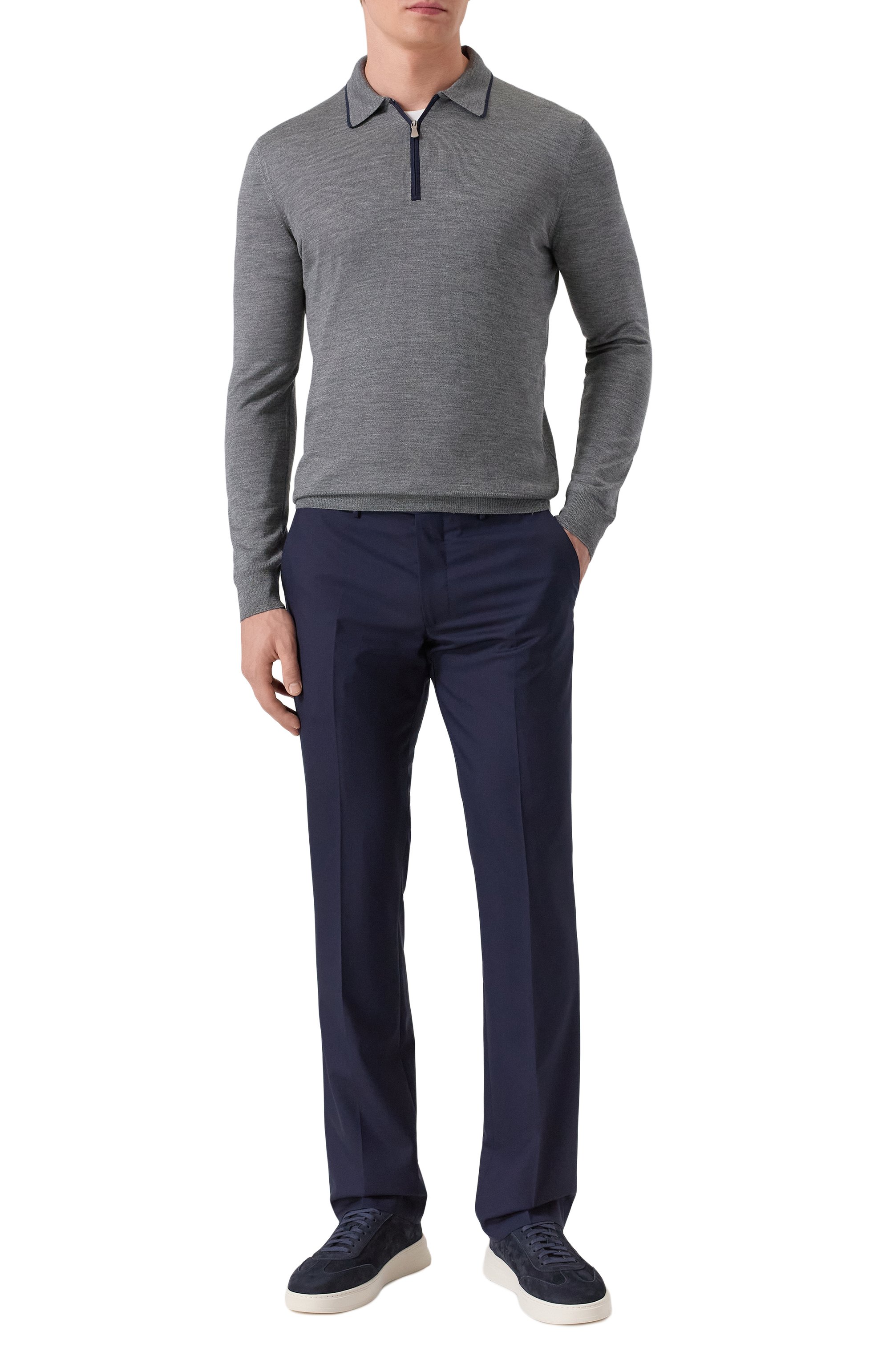 Поло из шерсти и шелка GRAN SASSO, арт. 57146/13125, фото 2