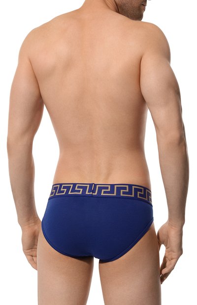 Хлопковые брифы VERSACE синего цвета по цене 8755 руб., арт. AU10027/1A10011, фото 3 Хлопковые брифы VERSACE, арт. AU10027/1A10011, фото 3
