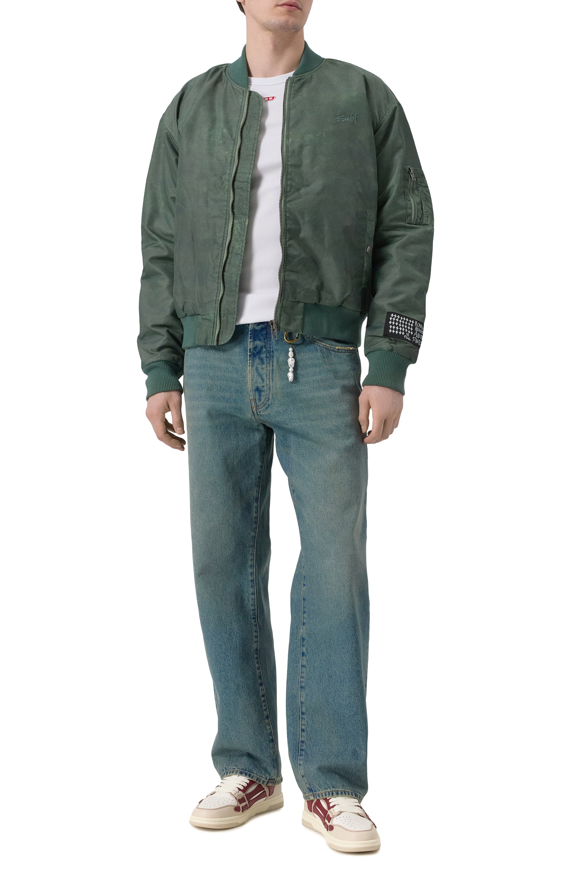 Кожаные кеды varsity skel top AMIRI, арт. AMF0SR1077, фото 2