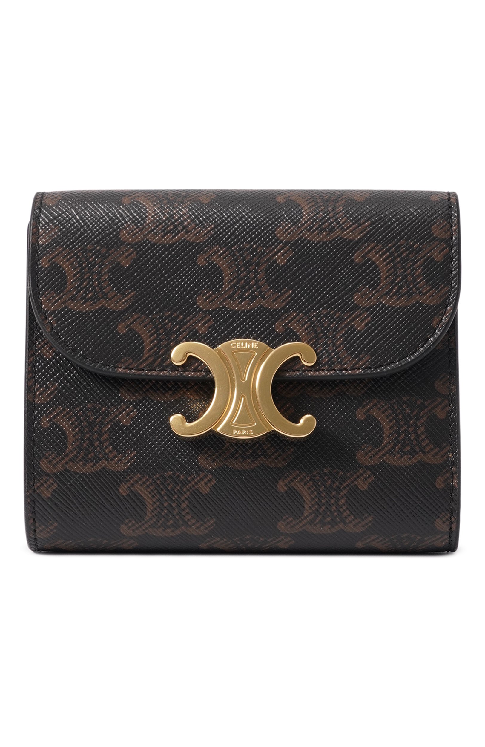 Портмоне triomphe canvas CELINE коричневого цвета по цене 83150 руб., арт. 10D782CQH, фото 1 Портмоне triomphe canvas CELINE, арт. 10D782CQH, фото 1