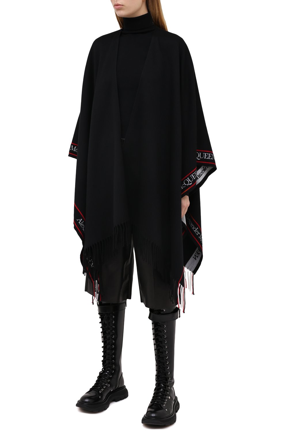 Шерстяная накидка ALEXANDER MCQUEEN, арт. 628293/3777Q, фото 3