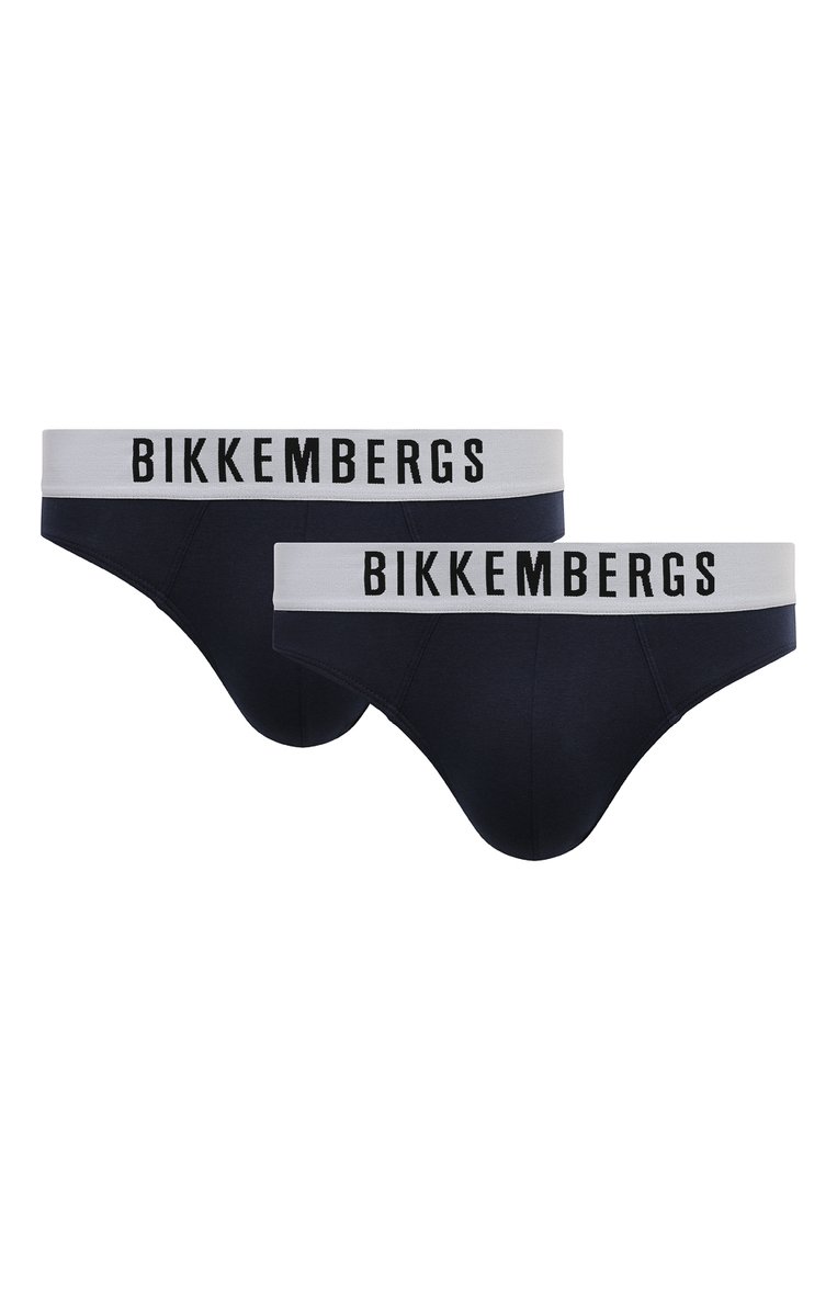Мужские комплект из двух брифов DIRK BIKKEMBERGS темно-синего цвета, арт. BKK1USP10BI | Фото 1 (Материал сплава: Проставлено; Материал внешний: Хлопок; Нос: Не проставлено; Мужское Кросс-КТ: Трусы; Кросс-КТ: бельё; Трусы М: Брифы)