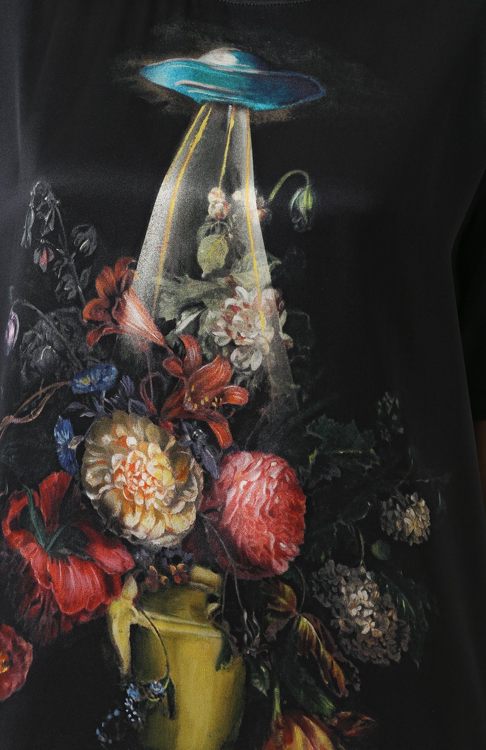 Удлиненный шелковый топ с принтом GUCCI, арт. 494056/XT522, фото 5