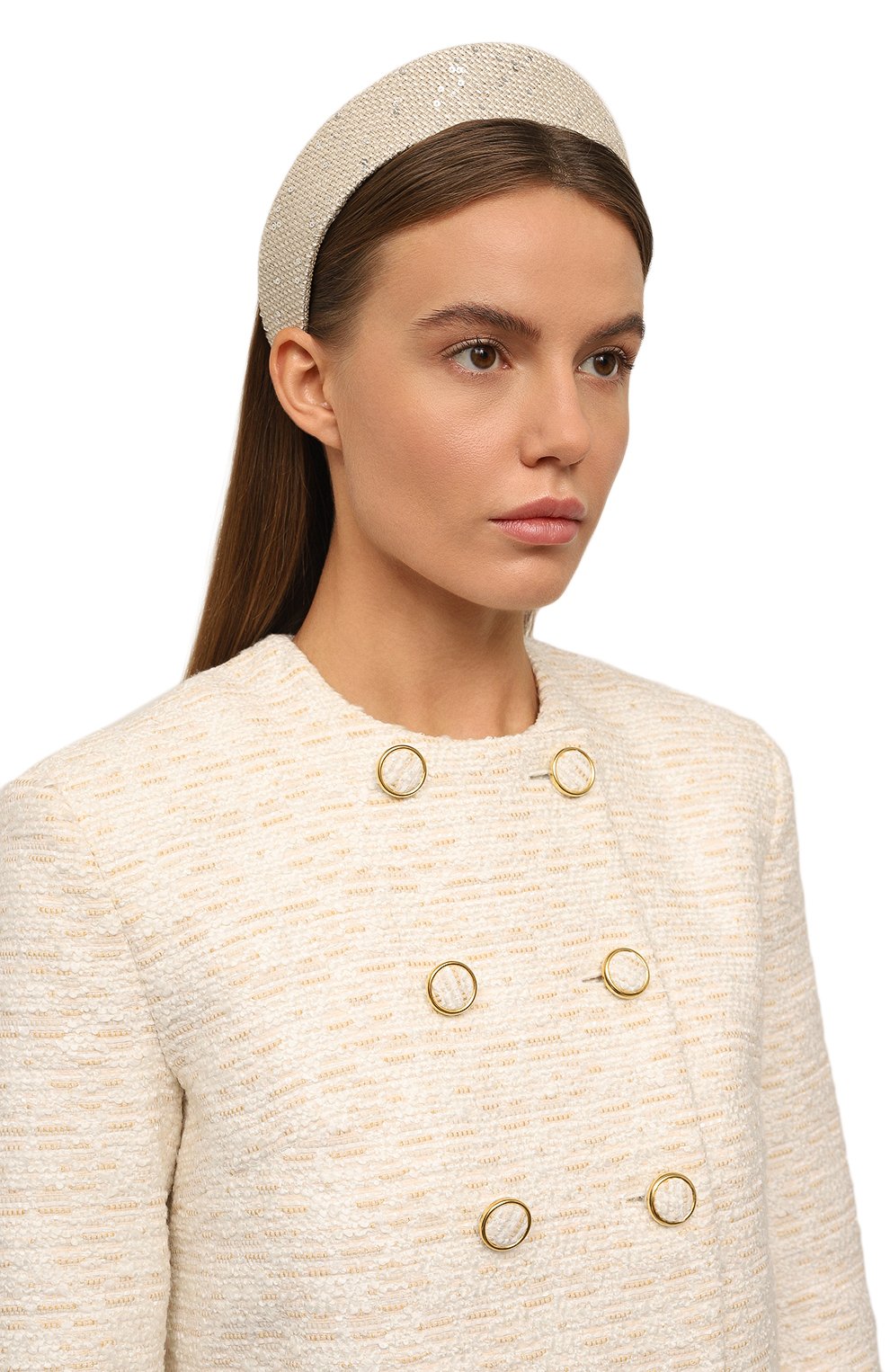 Кокошник PANFIL кремового цвета по цене 10000 руб., арт. 11-00-KOK3, фото 2 Кокошник PANFIL, арт. 11-00-KOK3, фото 2