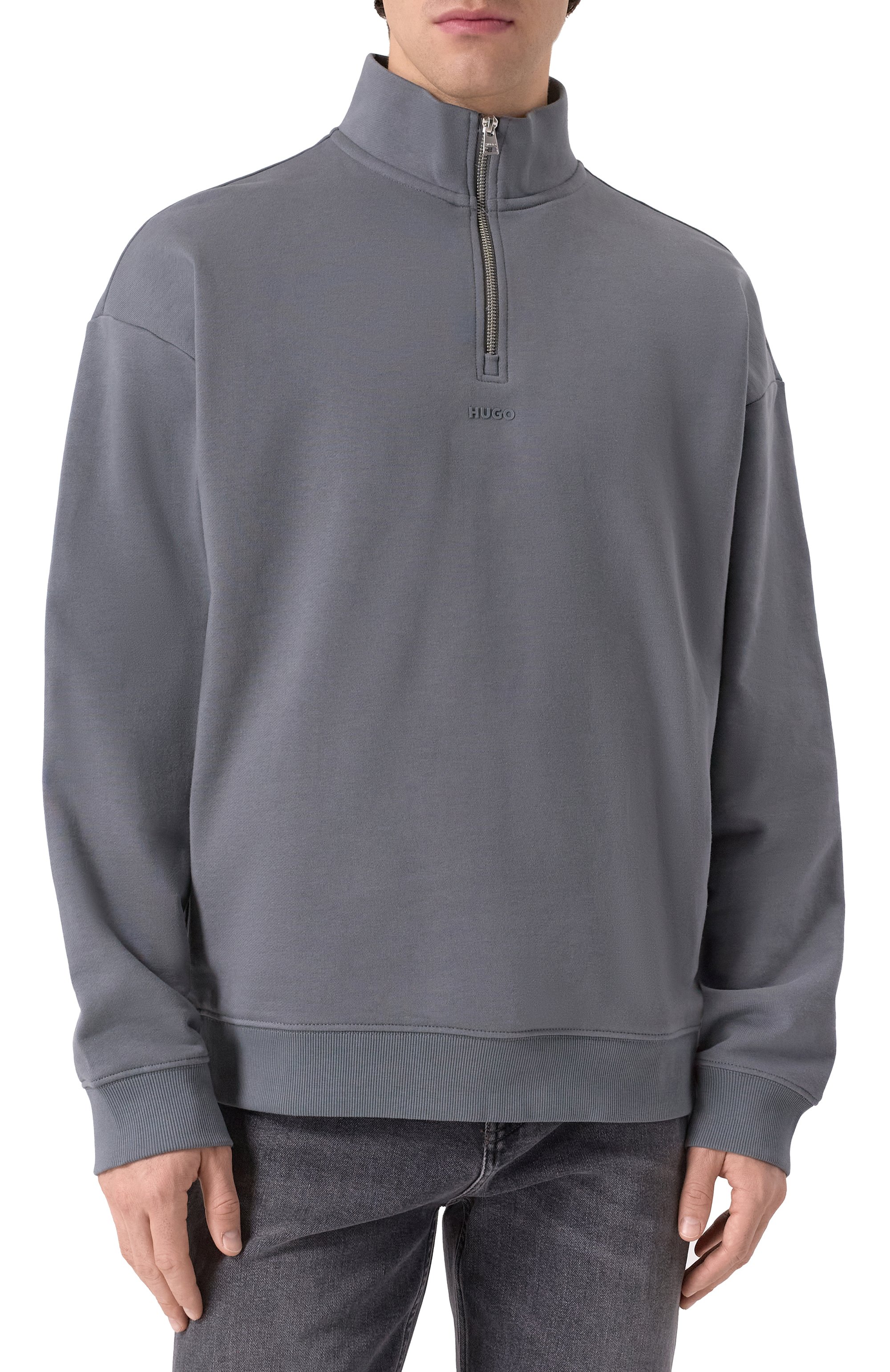 Хлопковый анорак HUGO серого цвета по цене 13600 руб., арт. 50525881, фото 3 Хлопковый анорак HUGO, арт. 50525881, фото 3