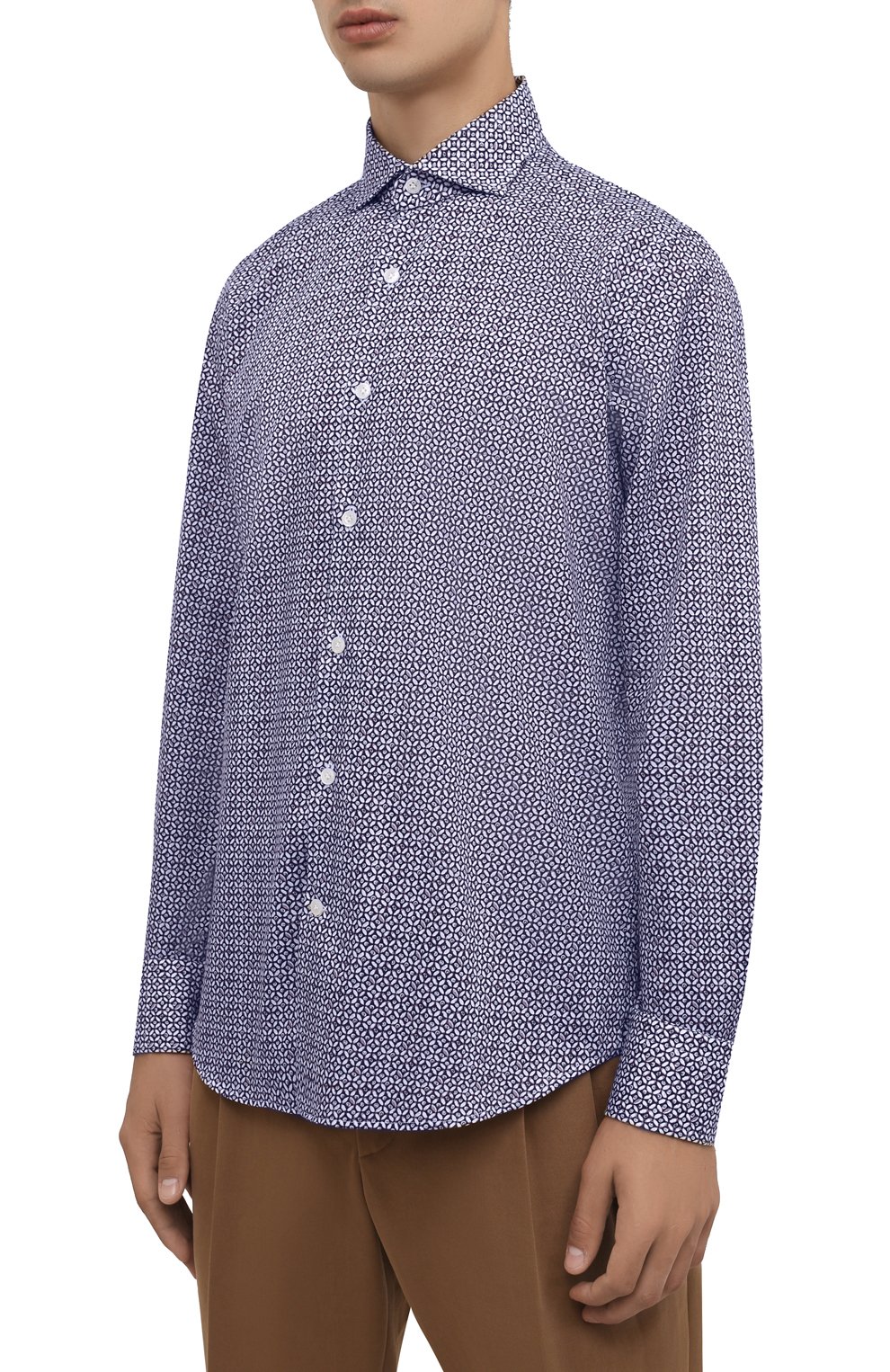 Хлопковая рубашка SONRISA синего цвета по цене 29150 руб., арт. IFI0R9/F6071, фото 3 Хлопковая рубашка SONRISA, арт. IFI0R9/F6071, фото 3