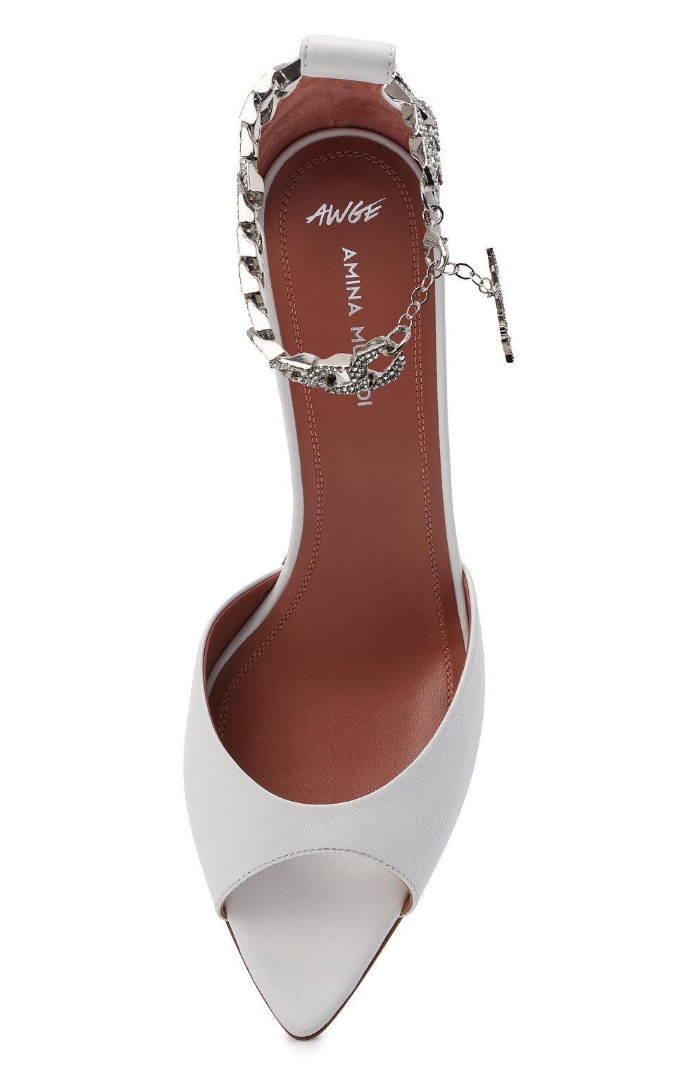 Кожаные босоножки awge x amina muaddi AMINA MUADDI, арт. FLACK0 SANDAL/NAPPA AM/BIANC0, фото 5