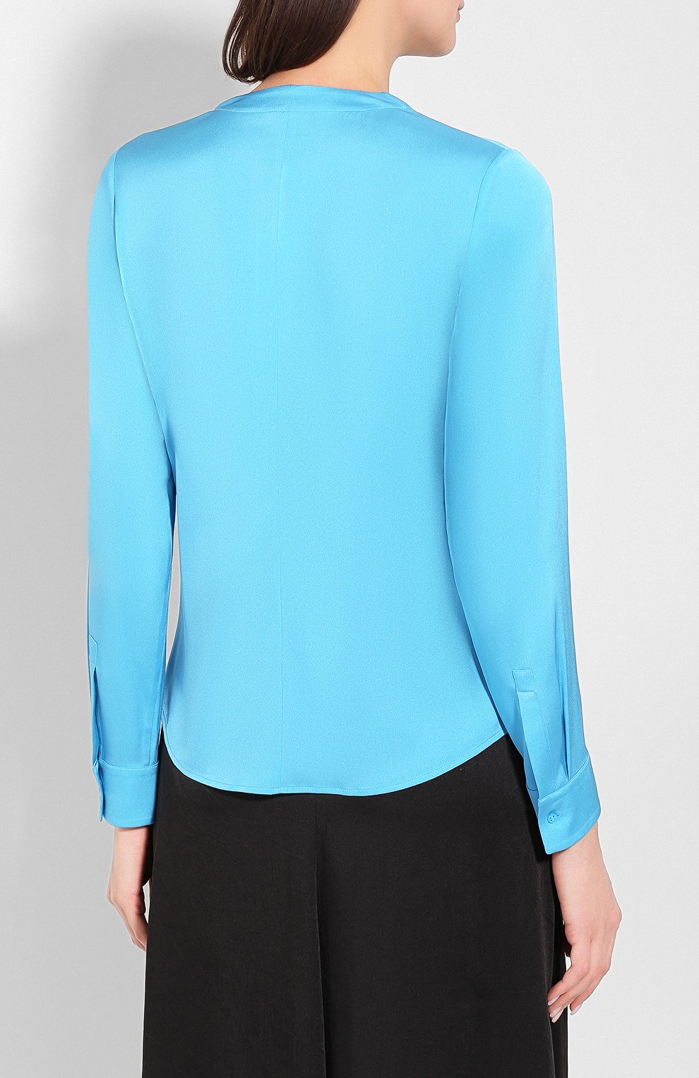 Шелковая блузка BOSS бирюзового цвета по цене 29950 руб., арт. 50363436, фото 4 Шелковая блузка BOSS, арт. 50363436, фото 4