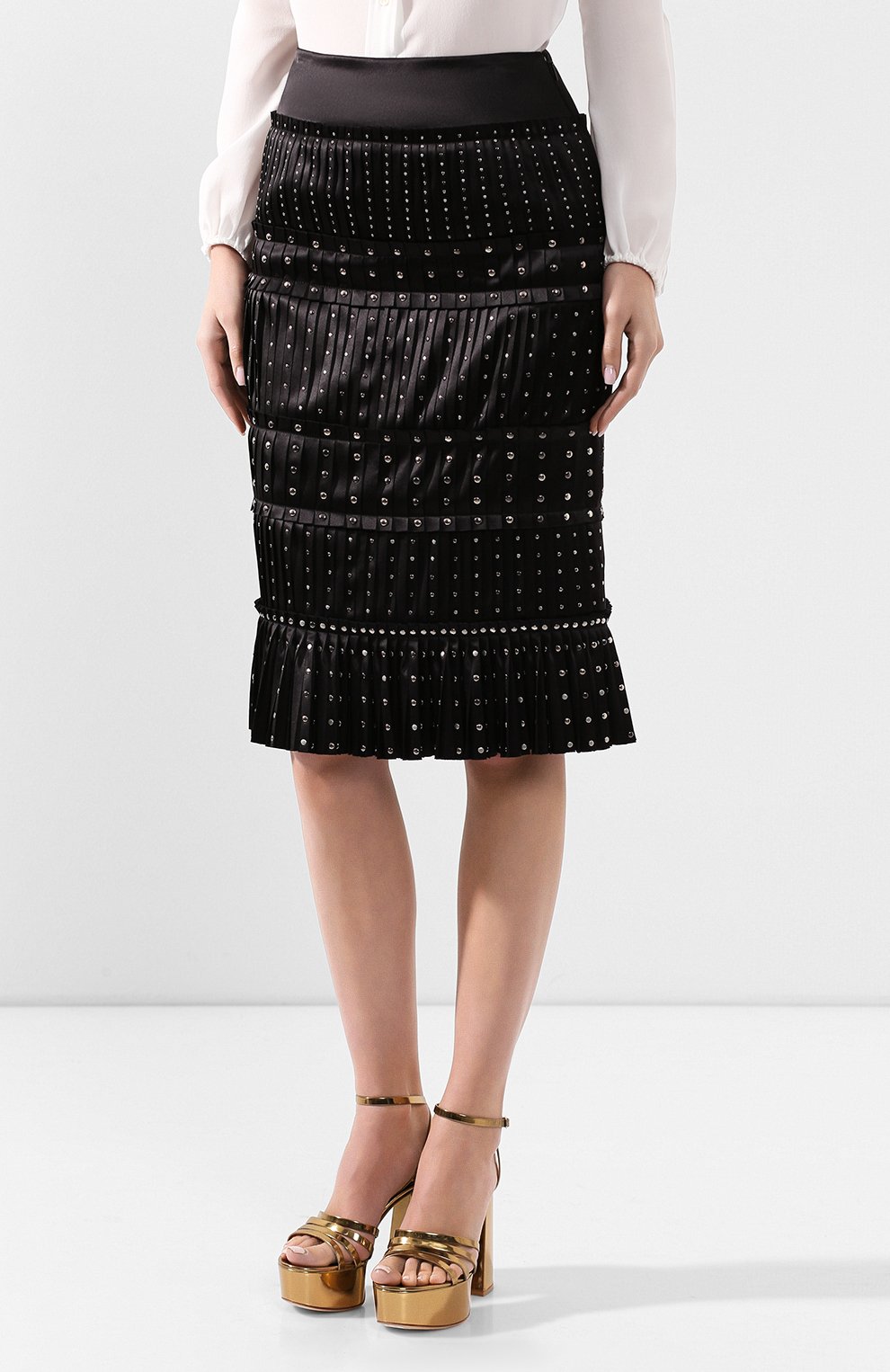 Шелковая юбка SAINT LAURENT, арт. 603032/Y070N, фото 3