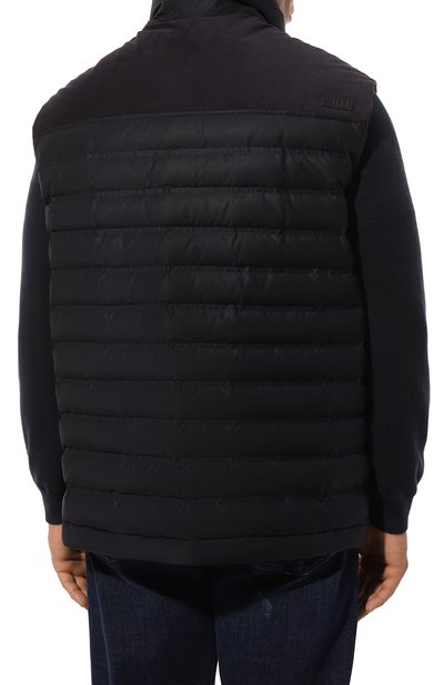 Пуховый жилет ZILLI темно-синего цвета по цене 486500 руб., арт. PGZ111M03024045UA/62, фото 4 Пуховый жилет ZILLI, арт. PGZ111M03024045UA/62, фото 4