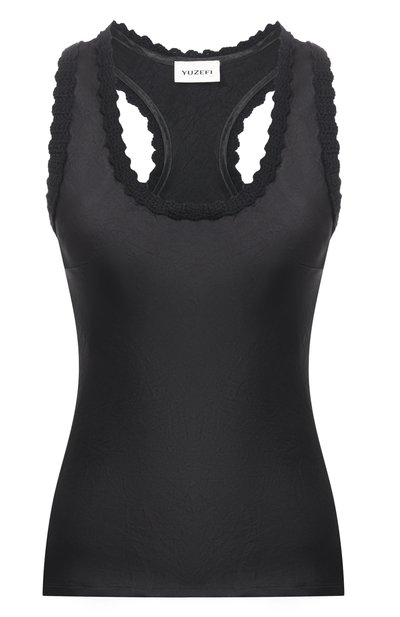 Женский атласный топ YUZEFI, арт. ANARA-ACETATE SC00P NECK T0P/SATEEN