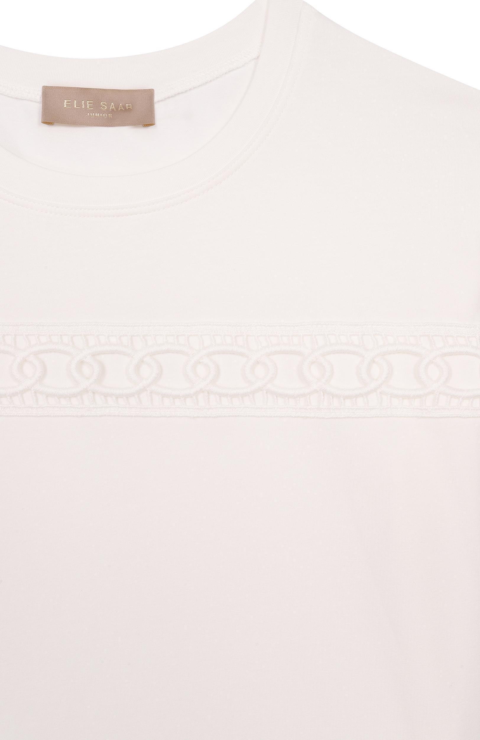 Хлопковая футболка ELIE SAAB JUNIOR, арт. EFTS027/TS0059, фото 3