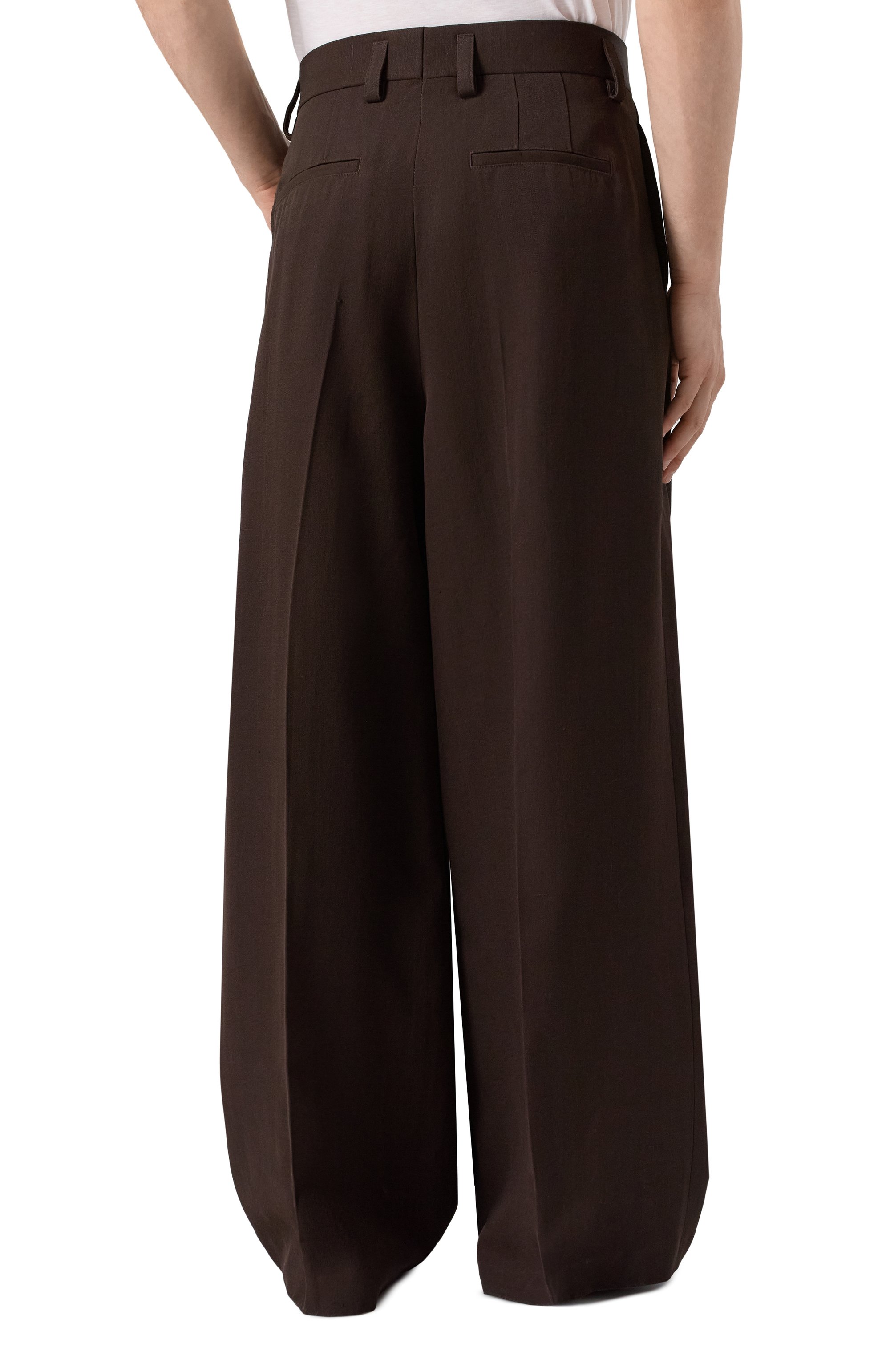 Брюки из вискозы и шелка JIL SANDER коричневого цвета по цене 259000 руб., арт. J21KA0265/J65005, фото 4 Брюки из вискозы и шелка JIL SANDER, арт. J21KA0265/J65005, фото 4