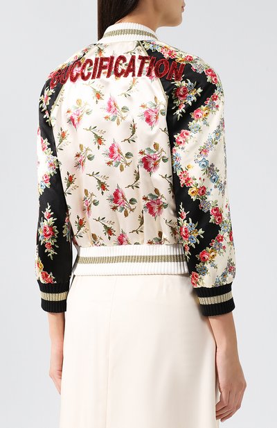 Шелковый бомбер с принтом GUCCI, арт. 507645/ZKK87, фото 4