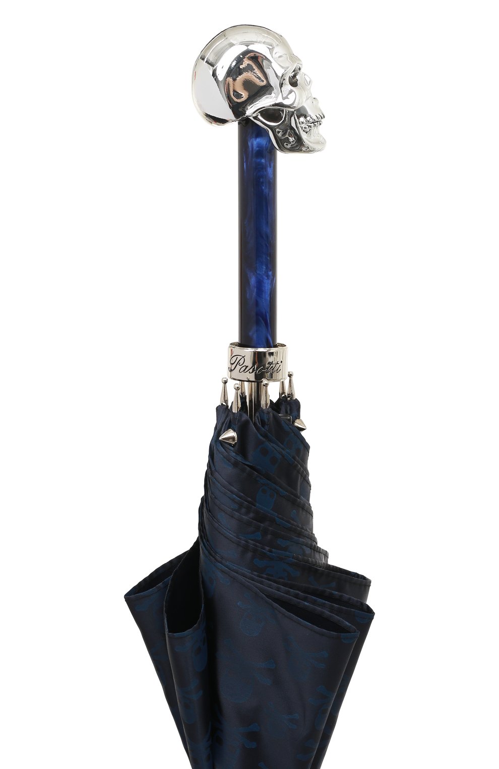 Зонт-трость PASOTTI OMBRELLI темно-синего цвета по цене 38800 руб., арт. 416N/PLAT.BLU+TESCHI/W33, фото 5 Зонт-трость PASOTTI OMBRELLI, арт. 416N/PLAT.BLU+TESCHI/W33, фото 5