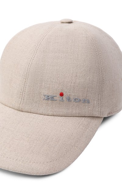 Льняная бейсболка KITON бежевого цвета по цене 59600 руб., арт. UCPL015K0718H_001, фото 3 Льняная бейсболка KITON, арт. UCPL015K0718H_001, фото 3
