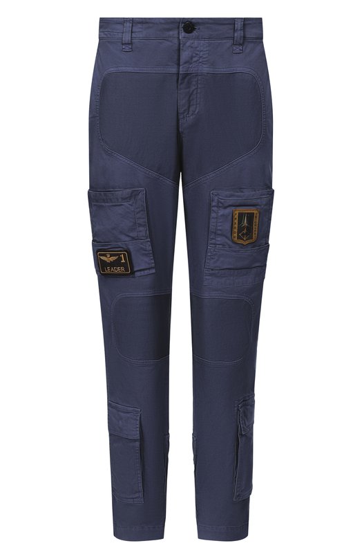 Хлопковые брюки-карго Aeronautica Militare PA1387UCT01493 Синий PA1387UCT01493