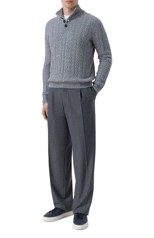 Свитер из шерсти и кашемира Andrea Campagna WU26N0460-07/FN026M Серый  WU26N0460-07/FN026M Фото 2