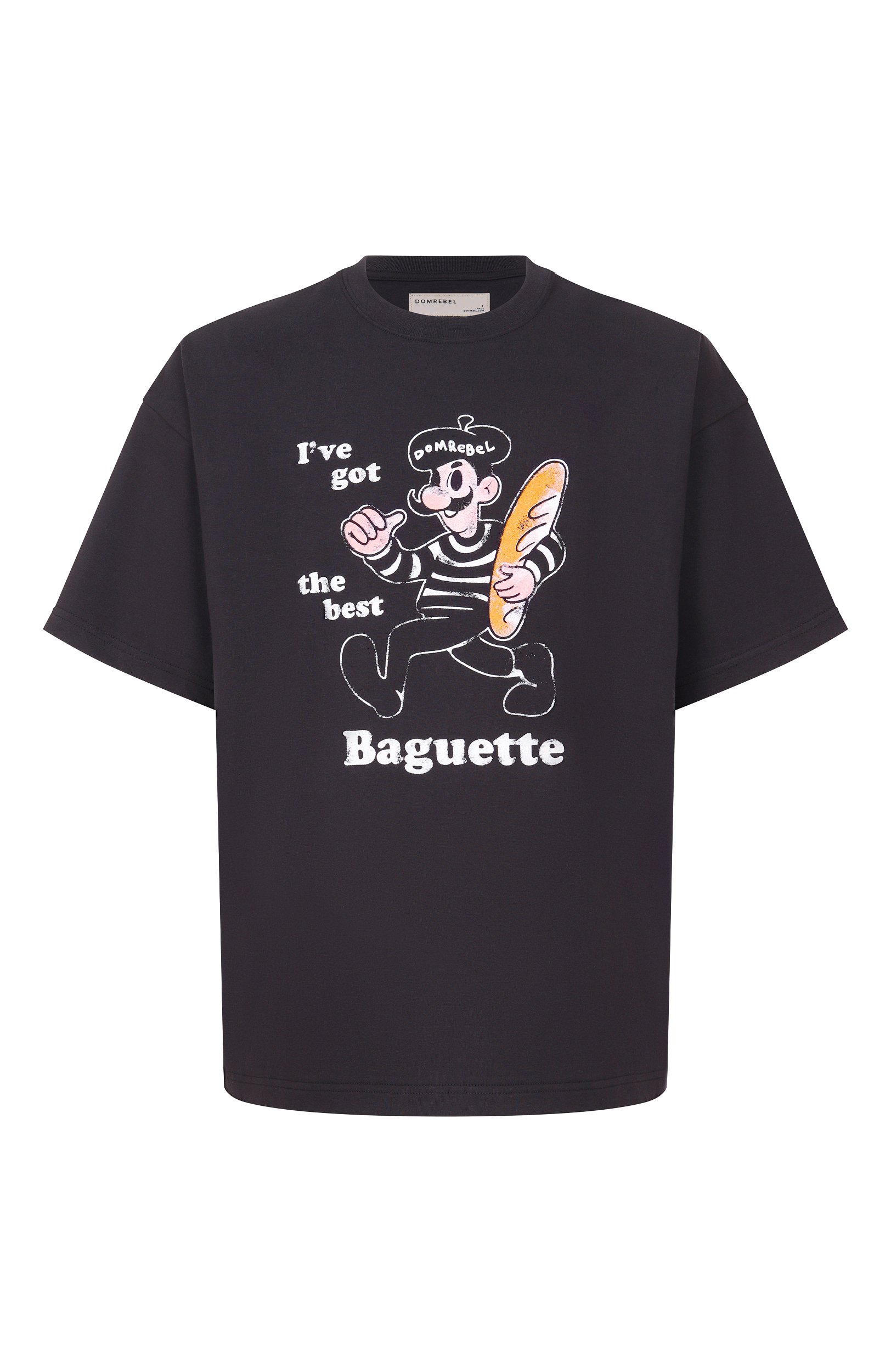 Хлопковая футболка DOMREBEL черного цвета по цене 22100 руб., арт. M BAGUETTE/T-SHIRT, фото 1 Хлопковая футболка DOMREBEL, арт. M BAGUETTE/T-SHIRT, фото 1