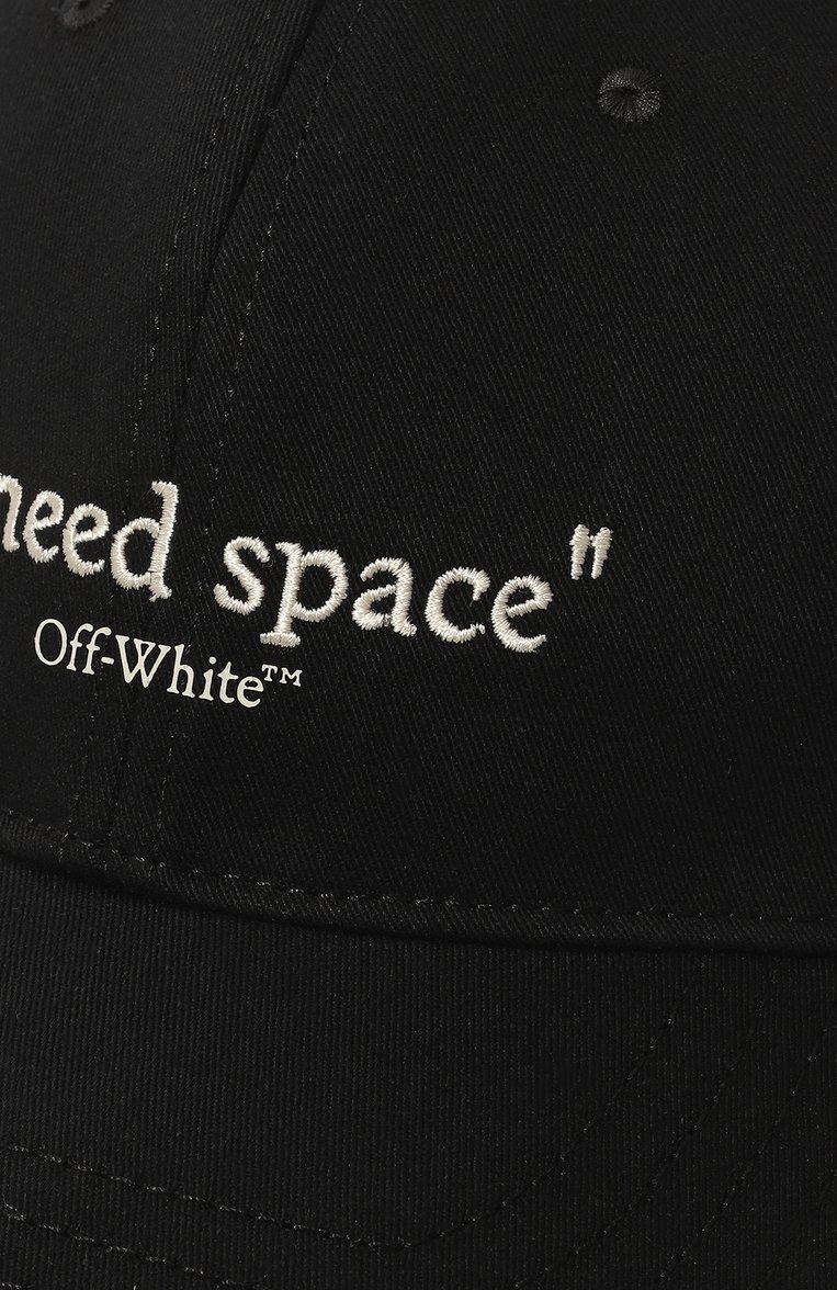 Женская хлопковая бейсболка OFF-WHITE черного цвета, арт. 0WLB044F23FAB015 | Фото 4 (Материал: Хлопок, Текстиль; Материал сплава: Проставлено; Нос: Не проставлено)