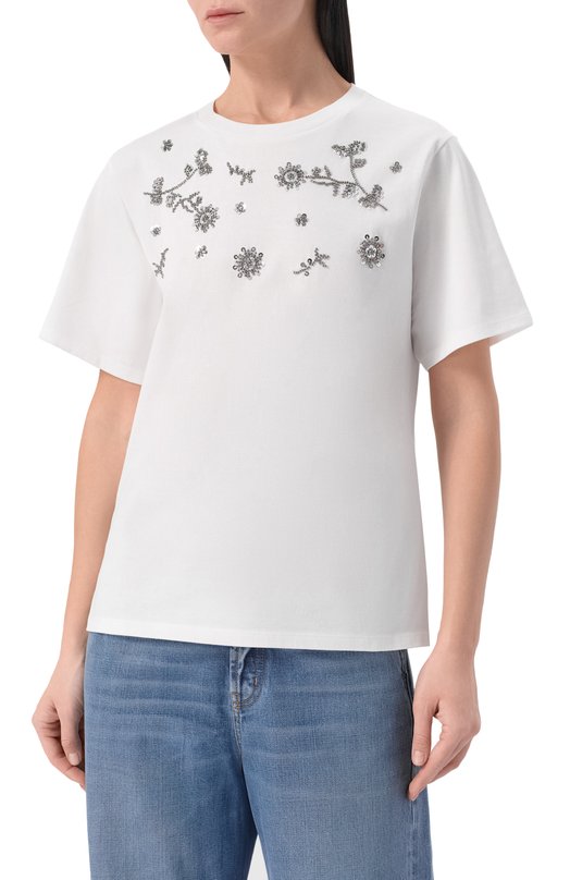 Хлопковая футболка Weekend Max Mara WKDAGILE Белый  WKDAGILE Фото 3