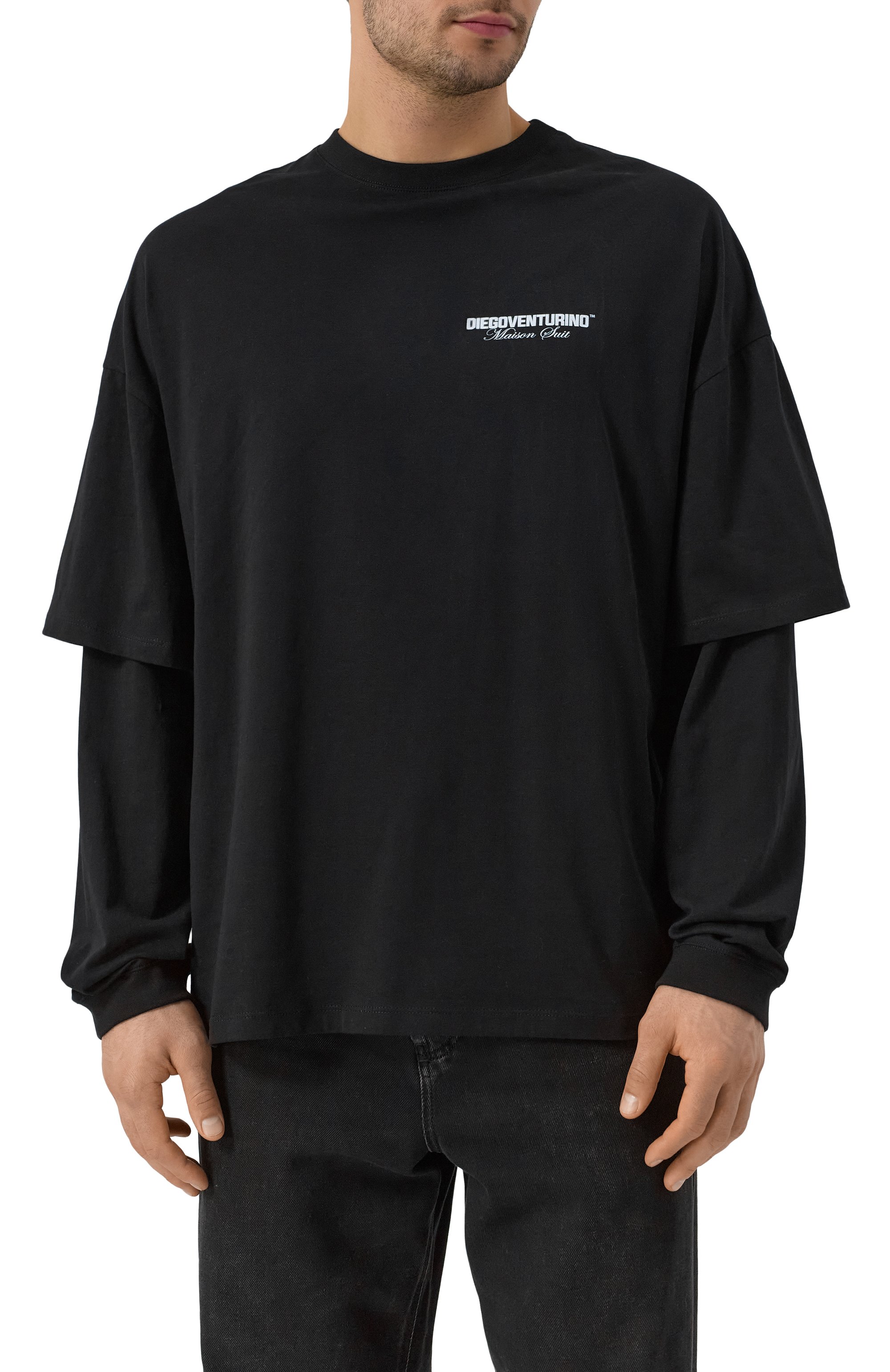 Хлопковый лонгслив DIEGO VENTURINO, арт. DVTS-MLCL0G0, фото 3