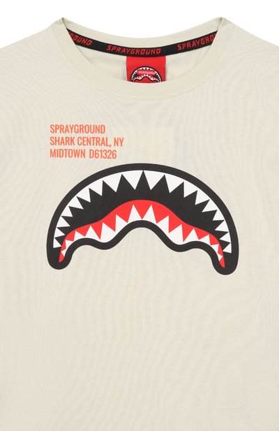 Хлопковая футболка SPRAYGROUND, арт. SPY1384SAGE/SHARK BASIC REG T-SHIRT SAGE, фото 3