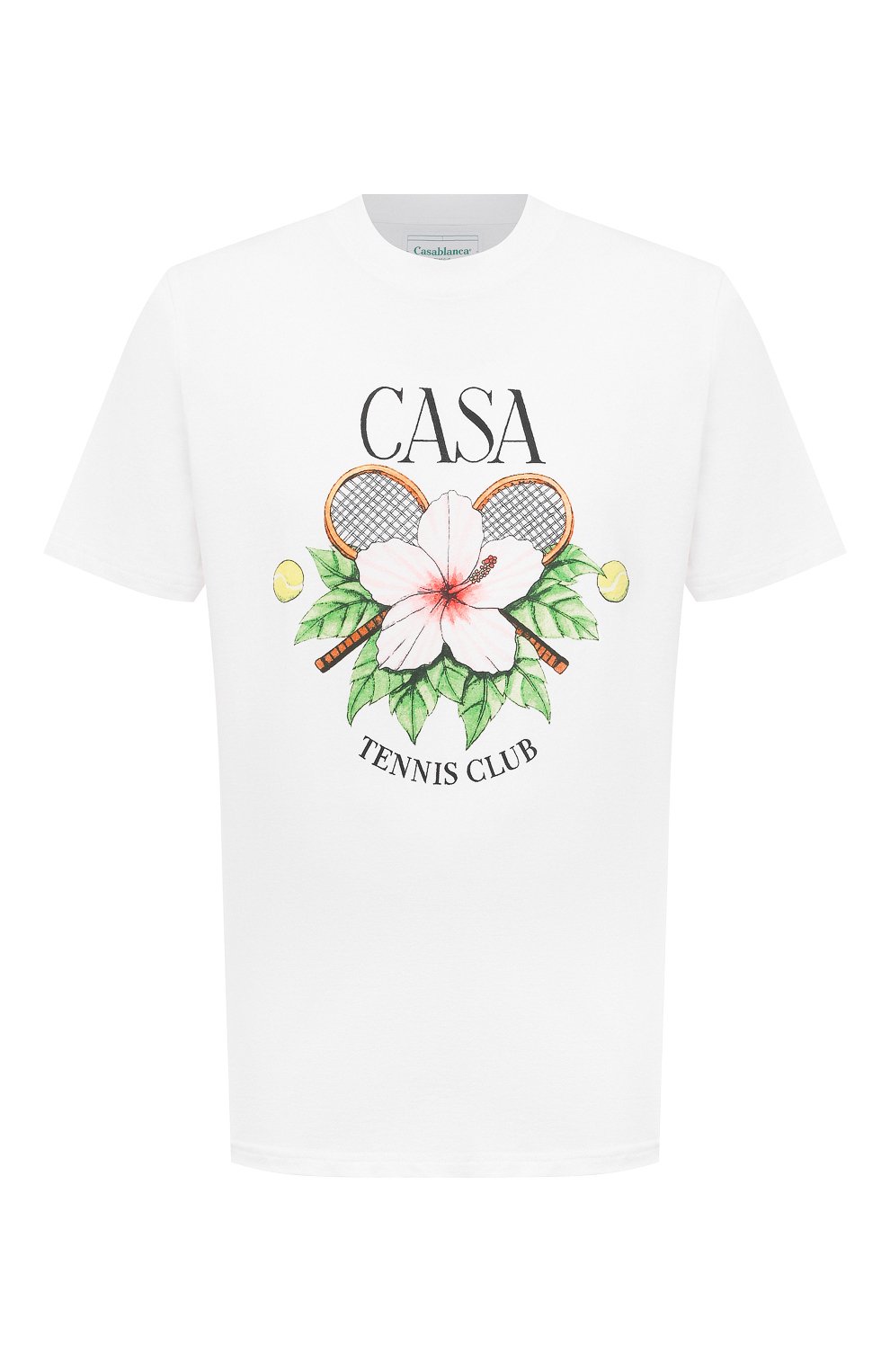 Хлопковая футболка CASABLANCA, арт. MS21-TS-001 WHITE- CASA TENNIS CLUB, фото 1