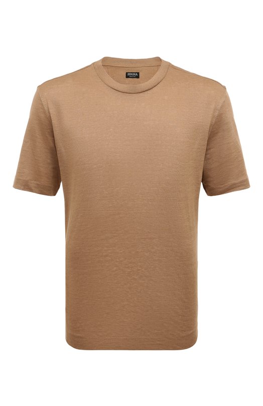 Льняная футболка Zegna UB349A5/B776M03 Коричневый UB349A5/B776M03