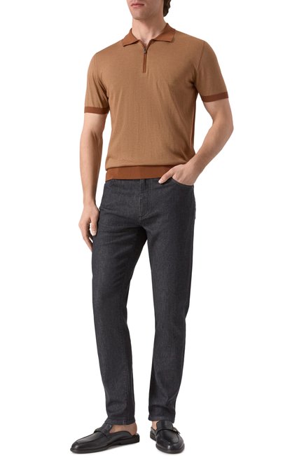 Мужская поло из хлопка и шелка CORNELIANI, арт. 25M522-2525105