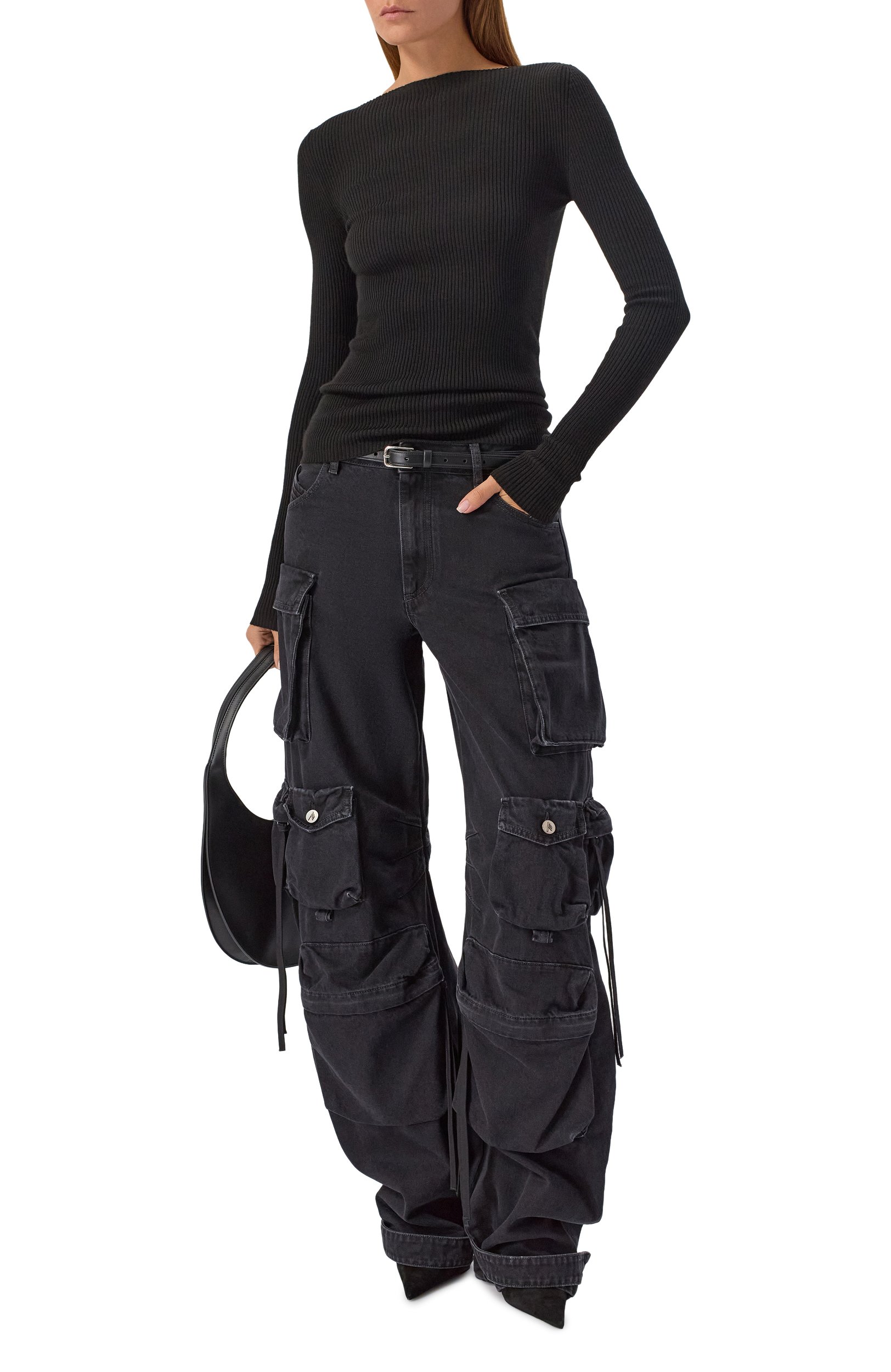 Шерстяной пуловер RICK OWENS черного цвета по цене 75300 руб., арт. RP02F5683/RIBM, фото 2 Шерстяной пуловер RICK OWENS, арт. RP02F5683/RIBM, фото 2