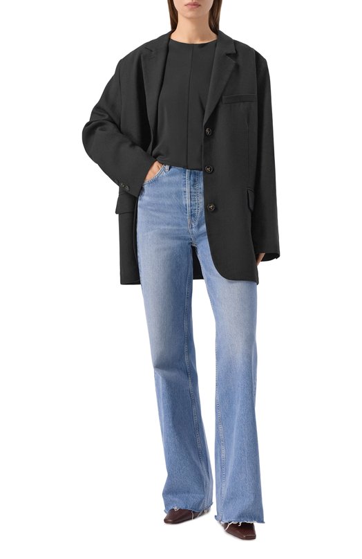 Жакет изо льна и вискозы 12 STOREEZ 126104 Чёрный  126104 Фото 2