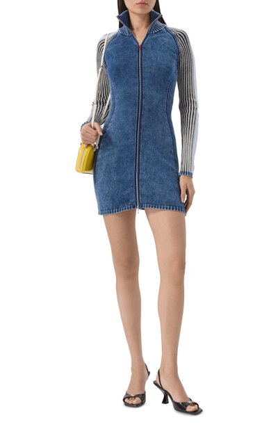 Хлопковое платье DIESEL синего цвета по цене 59950 руб., арт. A20874/0WICF, фото 2 Хлопковое платье DIESEL, арт. A20874/0WICF, фото 2