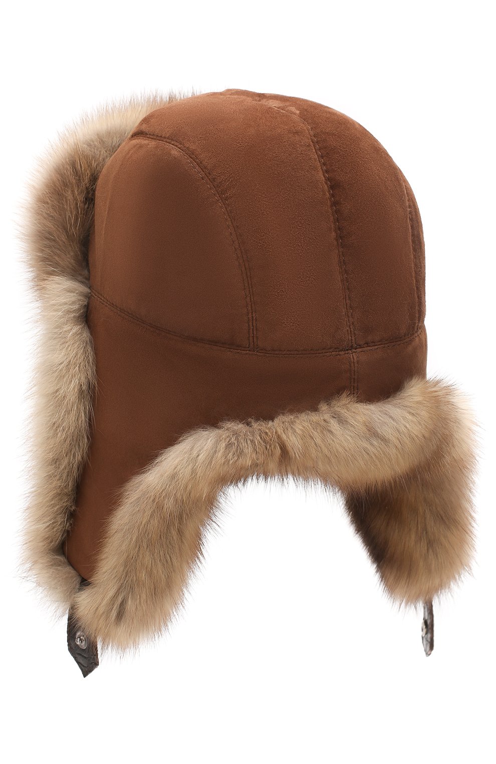 Замшевая шапка-ушанка с отделкой из меха соболя FURLAND, арт. 0017103210065100007, фото 2